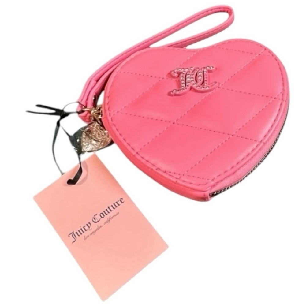 Juicy Couture Pink Lemonade Brighter Than A Diamond Heart Zip Wallet NWT